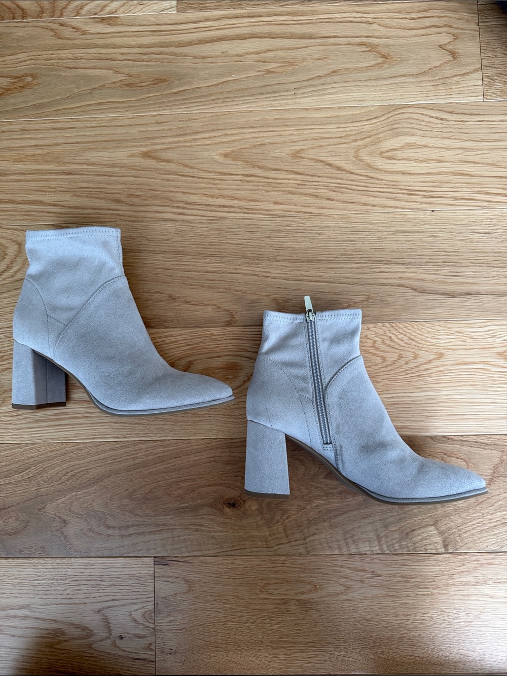 Marc Fisher Light Gray Heeled Boots - Picture 4 of 6